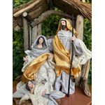 Sagrada Família Casa Dourado com Base 35cm