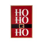 Quadro Decorativo Natal MDF Hohoho Vm/Br 30x20cm