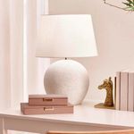Abajur Em Fibra De Vidro C/ Base Oval Areia Mart 54cm