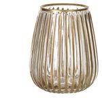 Vaso Decorativo Vidro Transparente com Detalhes Dourados P