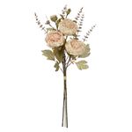 Buquê Peonia Ramalhete c/ Fita Creme Outono 60cm
