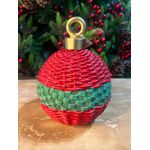 Bola Decorativa Natal Resina Vermelho e Verde 18cm