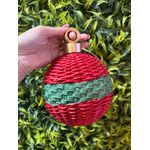 Bola Decorativa Natal Resina Vermelho e Verde 18cm