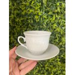 Jogo Xícaras Chá Com Pires Anne 150ml Porcelana Branca 6 Peças