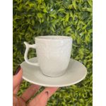 Jogo Xícaras Chá Com Pires Brixton 175ml Porcelana Branca 6 Peças