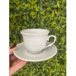 Jogo Xícaras Café Com Pires Anne 65ml Porcelana Branca 6 Peças