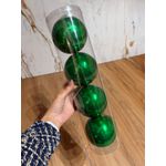 Tubo Bola Natal 4 unidades Perolada Verde 10cm