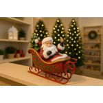 Papai Noel No Trenó Em Resina Com Pinheiro Cromus Natal