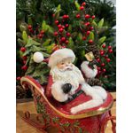Papai Noel No Trenó Em Resina Com Pinheiro Cromus Natal