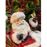 Papai Noel No Trenó Em Resina Com Pinheiro Cromus Natal