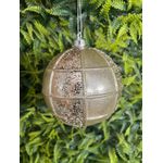 Jogo De 3 Bolas De Natal Champagne Brilho Lantejoula 10cm
