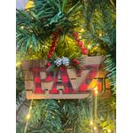 Placa Decorativa Natal Árvore Guirlanda Paz Pinha
