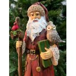 Papai Noel Em Resina Com Pássaros E Presente Tok Da Casa