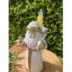 Papai Noel Musical Luz Led Luxo Presentes e Urso 23cm
