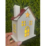 Casinha Natalina Estrela Branca e Vermelha com Led