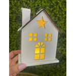 Casinha Natalina Estrela Branca e Vermelha com Led