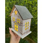 Casinha Natalina Estrela Branca e Prata com Led 