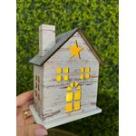 Casinha Natalina Estrela Branca e Prata com Led 