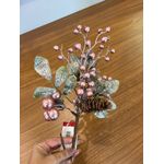 Galho Natal Berry Rosa Com Pinha Folha Verde