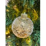 Jogo De 3 Bolas De Natal Brilho Branco e Dourado 10cm