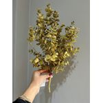 Galho Natalino Dourado Glitter Eucalipto Enfeite P Árvore Natal