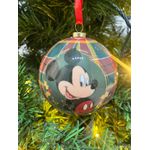 Jogo 4 Bolas Natal Disney Original Mickey Minnie Xadrez 8cm