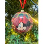 Jogo 4 Bolas Natal Disney Original Mickey Minnie Xadrez 8cm