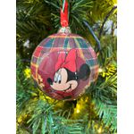 Jogo 2 Bolas Natal Disney Original Mickey Minnie Xadrez 10cm