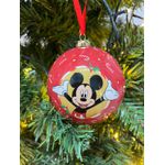 Jogo 2 Bolas Natal Disney Original Mickey Minnie 10cm