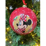 Jogo 2 Bolas Natal Disney Original Mickey Minnie 12cm