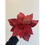 Flor Natalina Flor De Natal Vermelho Brilho Glitter