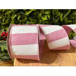 Fita Natalina Rosa e Branco Natal 6,3cmx9,14m