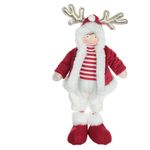 Boneco Natal Menino em Pé Vermelho e Branco Roupinha Luxo