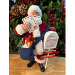 Papai Noel Resina Colecionável Carteiro Colorido 27,5cm