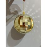 Jogo 3 Bolas De Natal Dourada Facetada 10cm Natal
