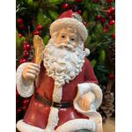 Papai Noel em Resina Presentes 24,5cm Vermelho Verde