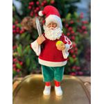 Papai Noel Tenista Em Resina 30cm Decoração Natal