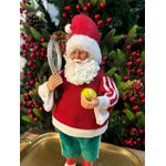 Papai Noel Tenista Em Resina 30cm Decoração Natal