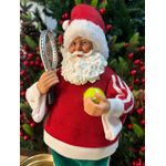 Papai Noel Tenista Em Resina 30cm Decoração Natal