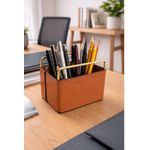 Porta Controle em Couro Ecológico Terracota 15cm Espressione