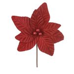Flor Natalina Poinsetia Vermelho Veludo