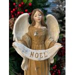 Anjo Em Resina Luxo Noel Decoração De Natal 30cm