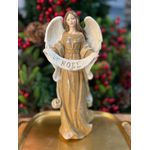 Anjo Em Resina Luxo Noel Decoração De Natal 30cm