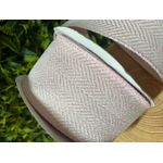 Fita Aramada Decorativa Rosa Com Detalhes Costura 6,3cmx9,14mt