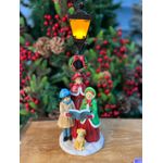 Escultura Coral Poste De Luz C Led Família Decoração Natal