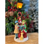 Escultura Coral Poste De Luz C Led Família Decoração Natal