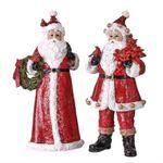 Jogo 2 Pçs Papai Noel Decoração Natal Pássaros Flores Amigos