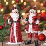 Jogo 2 Pçs Papai Noel Decoração Natal Pássaros Flores Amigos