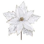 Flor De Natal Bico De Papagaio Branco com Brilhos