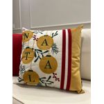Almofada Veludo Natal Bordada Natal Dourado Decortextil